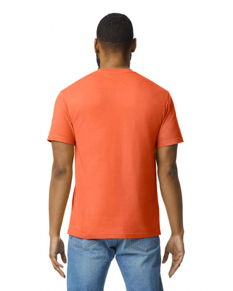 Men's Gildan 65000 Midweight T-Shirts Orange | MLJI32815