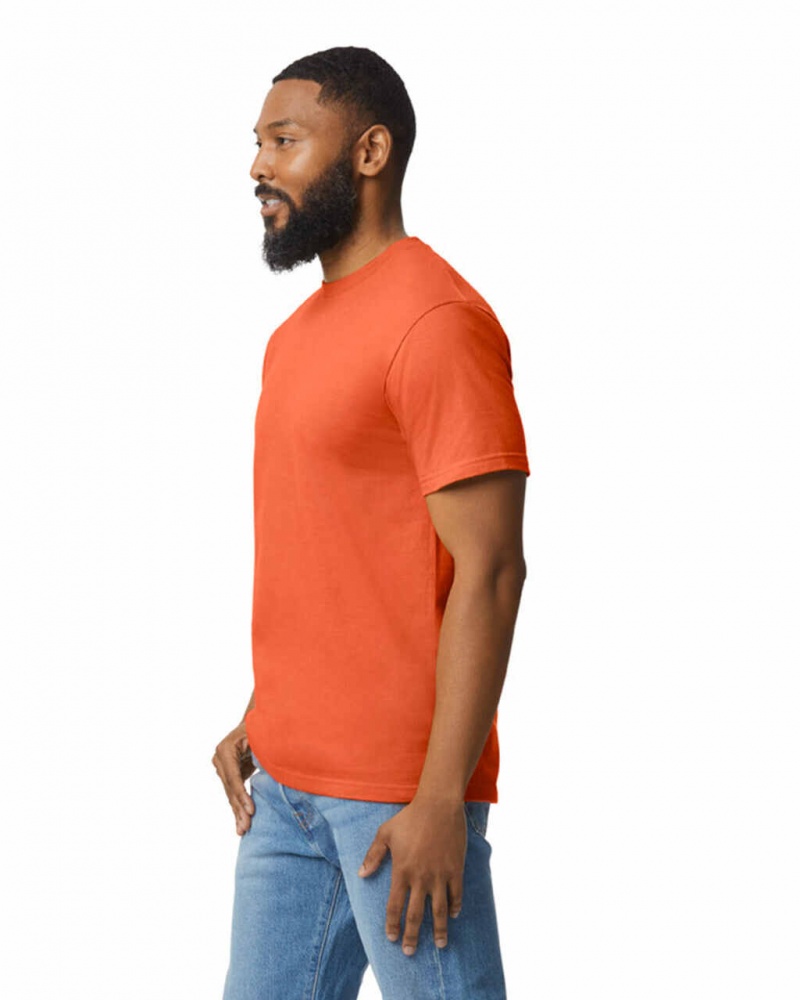 Men's Gildan 65000 Midweight T-Shirts Orange | MLJI32815