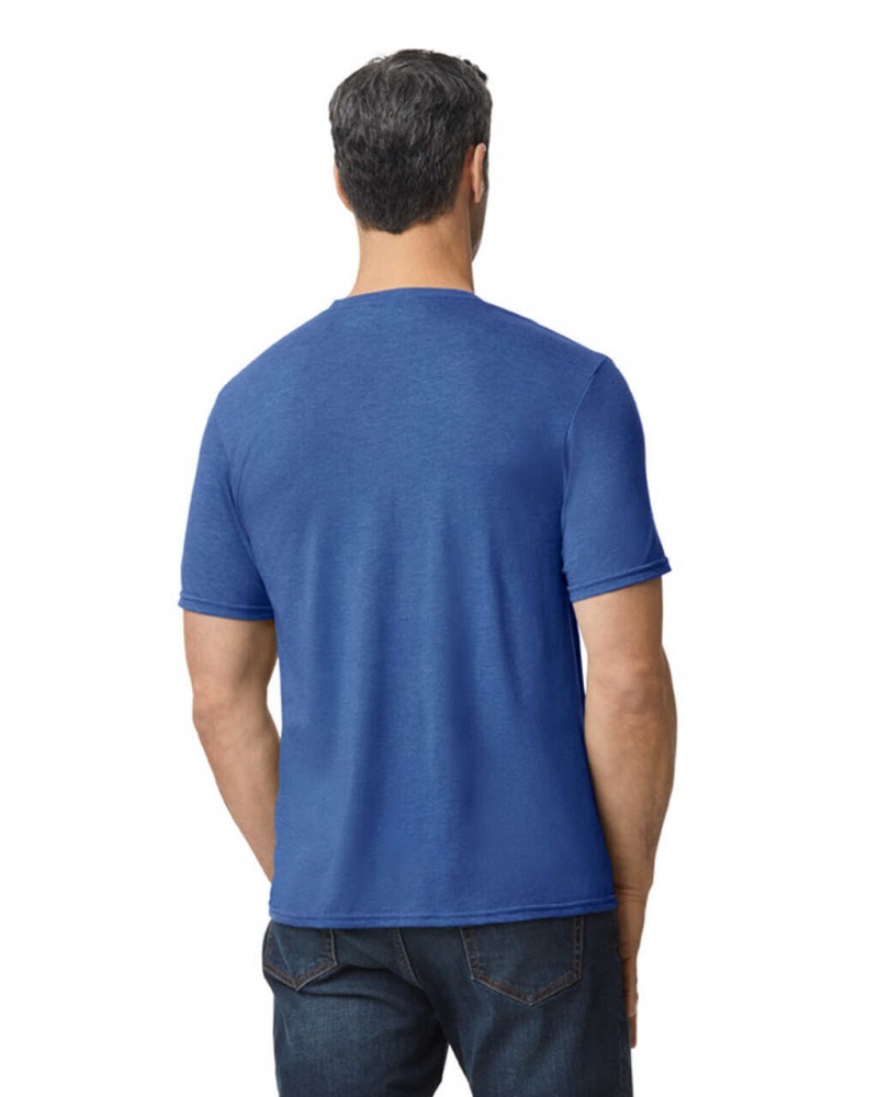 Men's Gildan 6750 Tri-Blend T-Shirts Heather Blue | WVEM97430