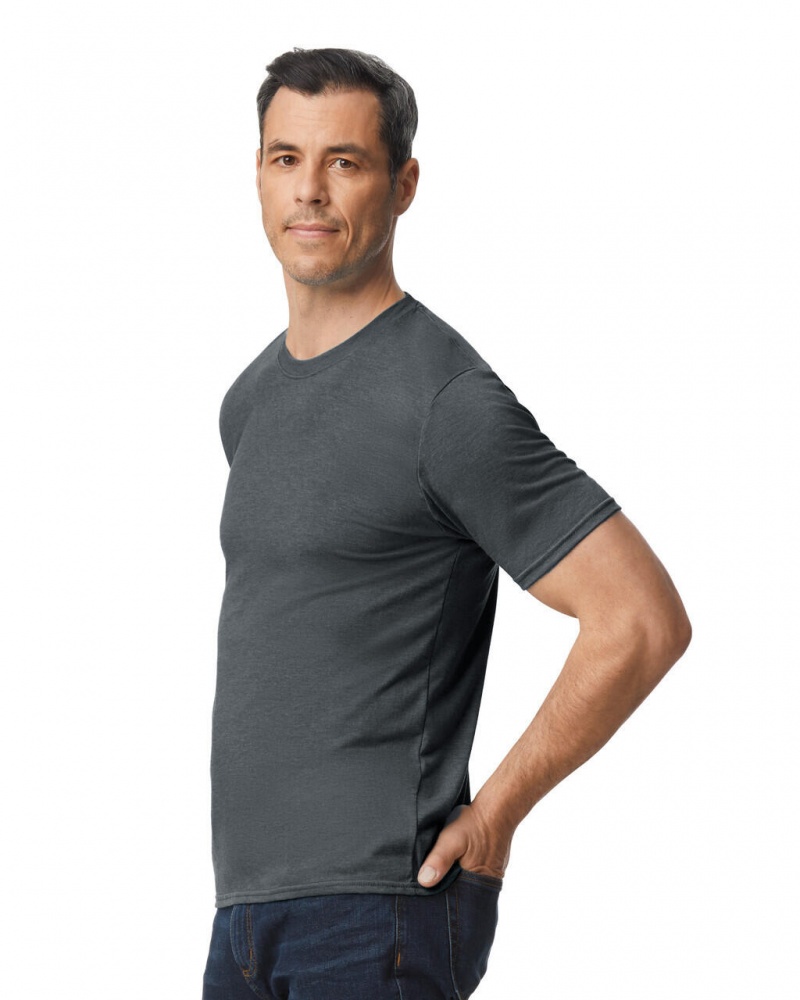 Men's Gildan 6750 Tri-Blend T-Shirts Dark Heather | CDMY06587