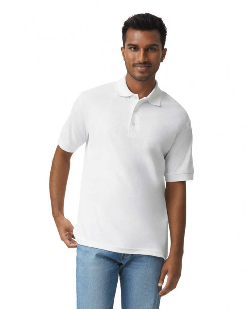 Men\'s Gildan 8800 Polo White | YJLA65729