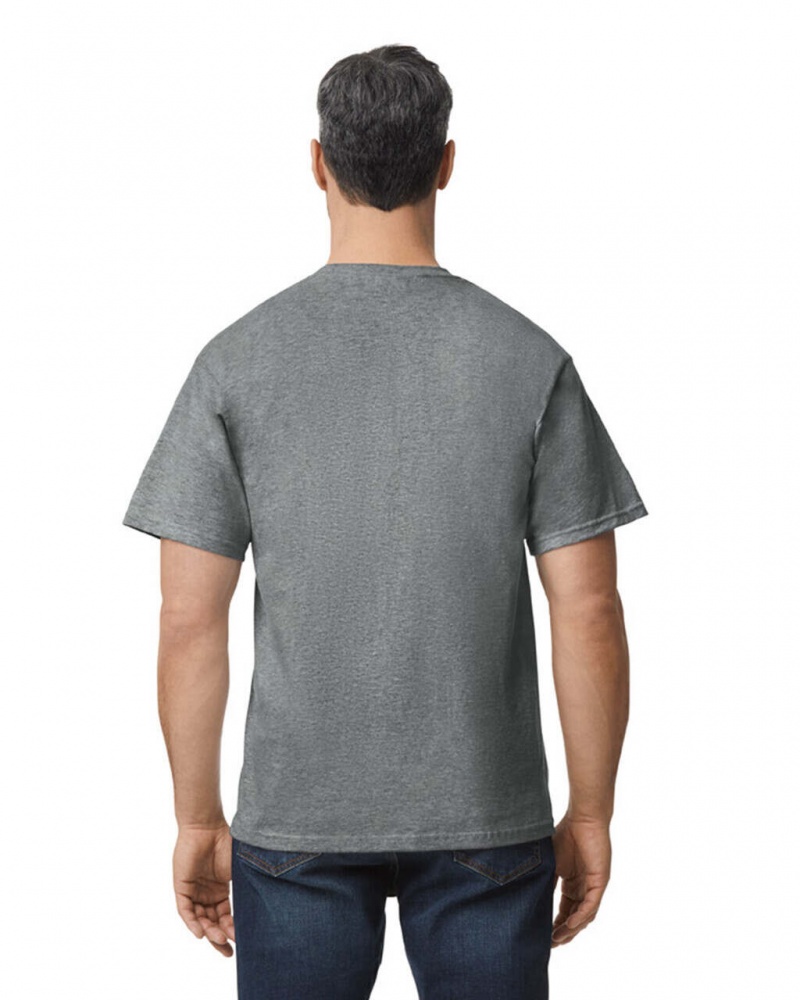 Men's Gildan H000 T-Shirts Graphite Heather | JNTM70569