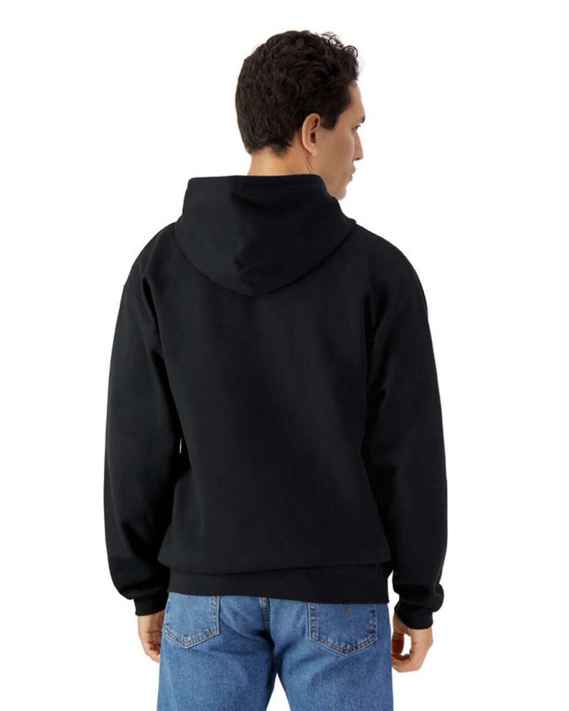 Men's Gildan SF600 Midweight Fleece Full Zip Hoodie Black | HNPW87629