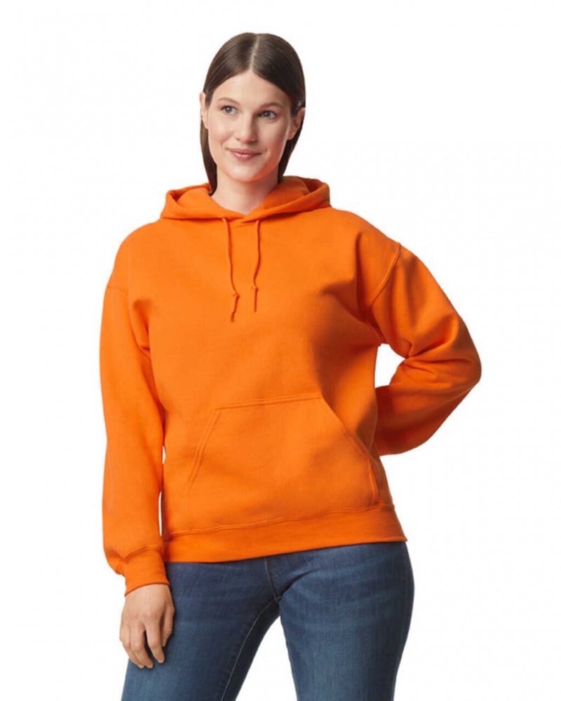 Women's Gildan 12500 Hoodie Sweatshirt S Orange | MTHO80751