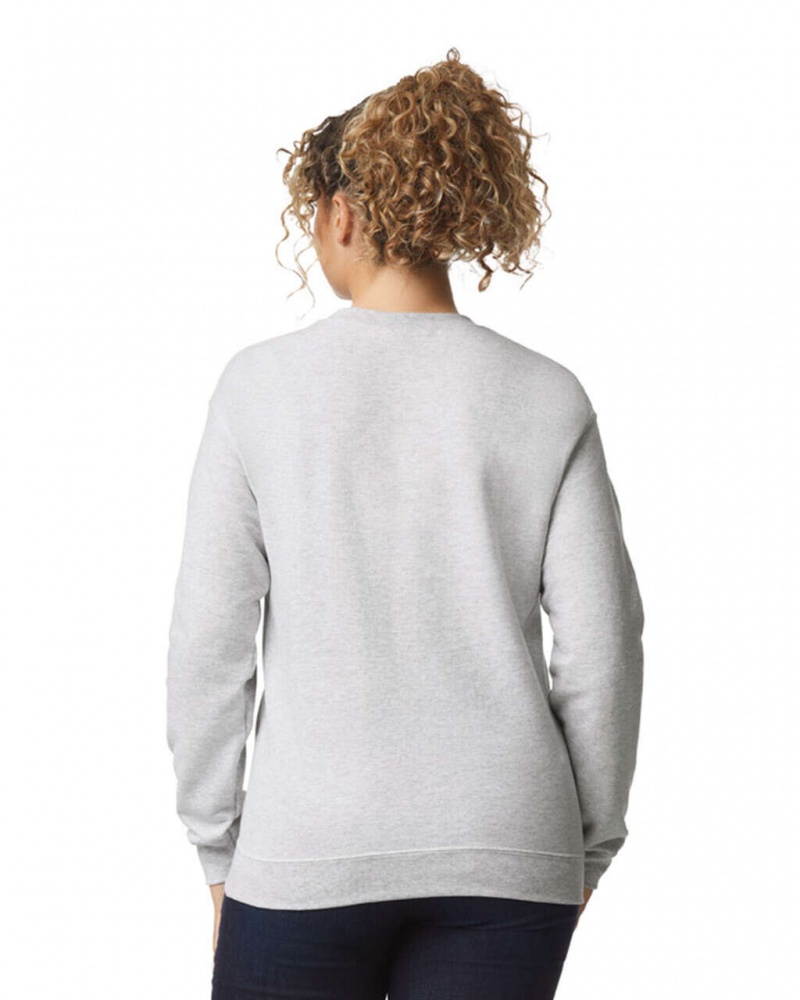 Women's Gildan 18000 Crewneck Sweatshirt Ash | FRVI08364