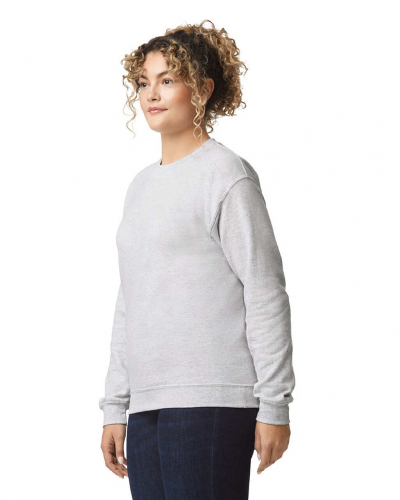 Women's Gildan 18000 Crewneck Sweatshirt Ash | FRVI08364