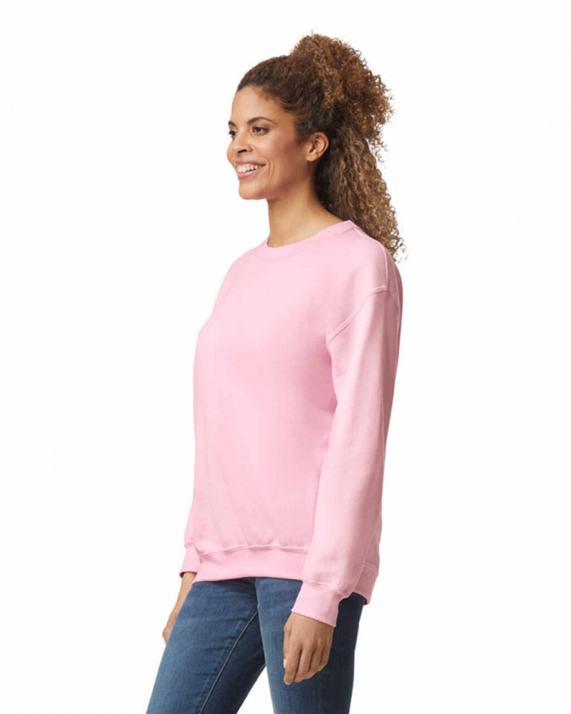 Women's Gildan 18000 Crewneck Sweatshirt Light Pink | TAJU89061