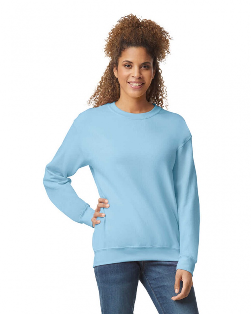 Women\'s Gildan 18000 Crewneck Sweatshirt Light Blue | ZQRE39584