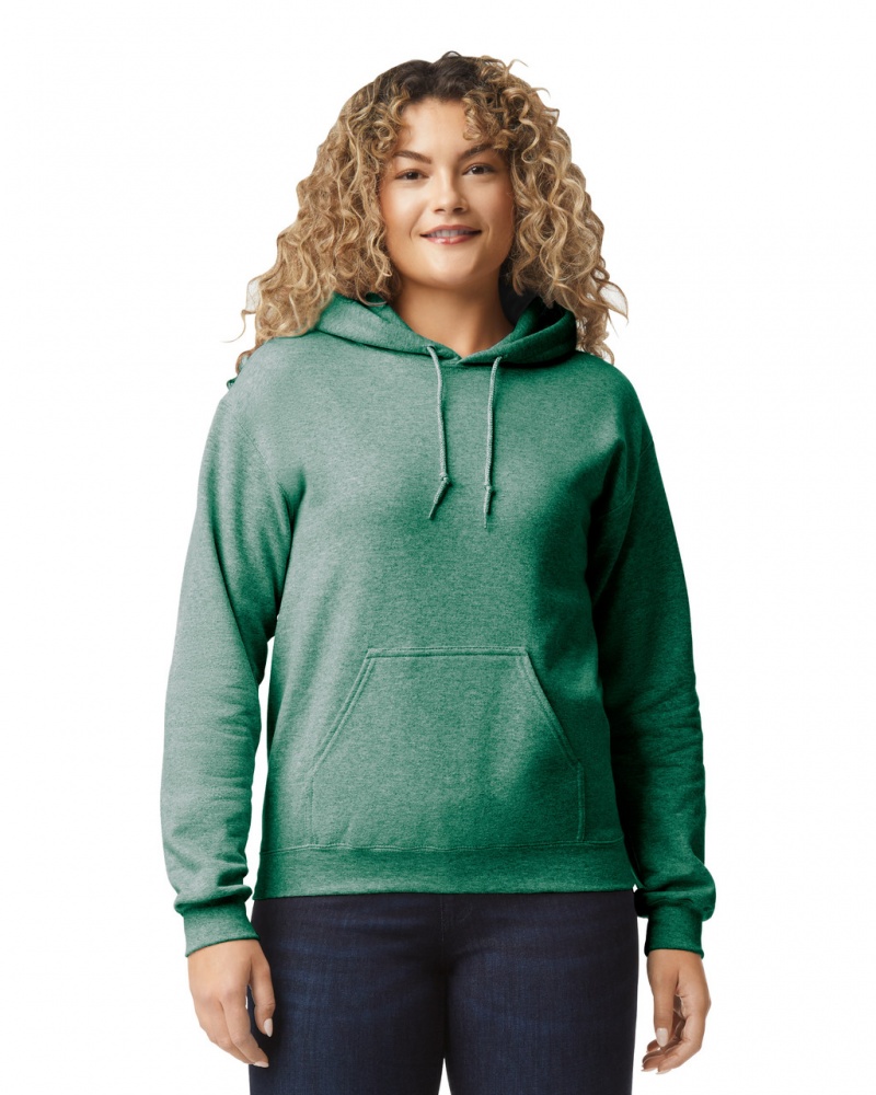 Women\'s Gildan 18500 Hoodie Heather Sport Dark Green | FTOA49501