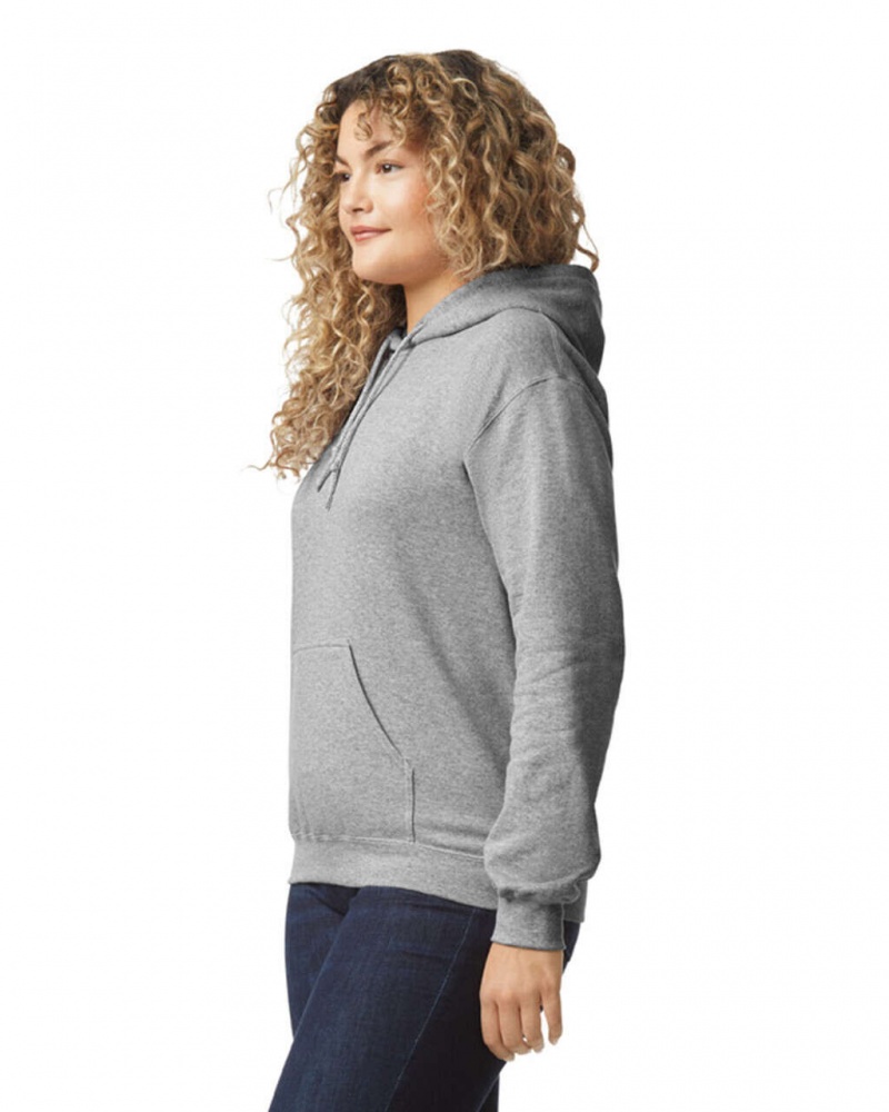 Women's Gildan 18500 Hoodie Sweatshirt Sport Grey | SVLD19476