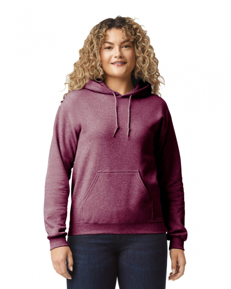 Women\'s Gildan 18500 Hoodie Sweatshirt Heather Sport Dark Maroon | TDXF39852