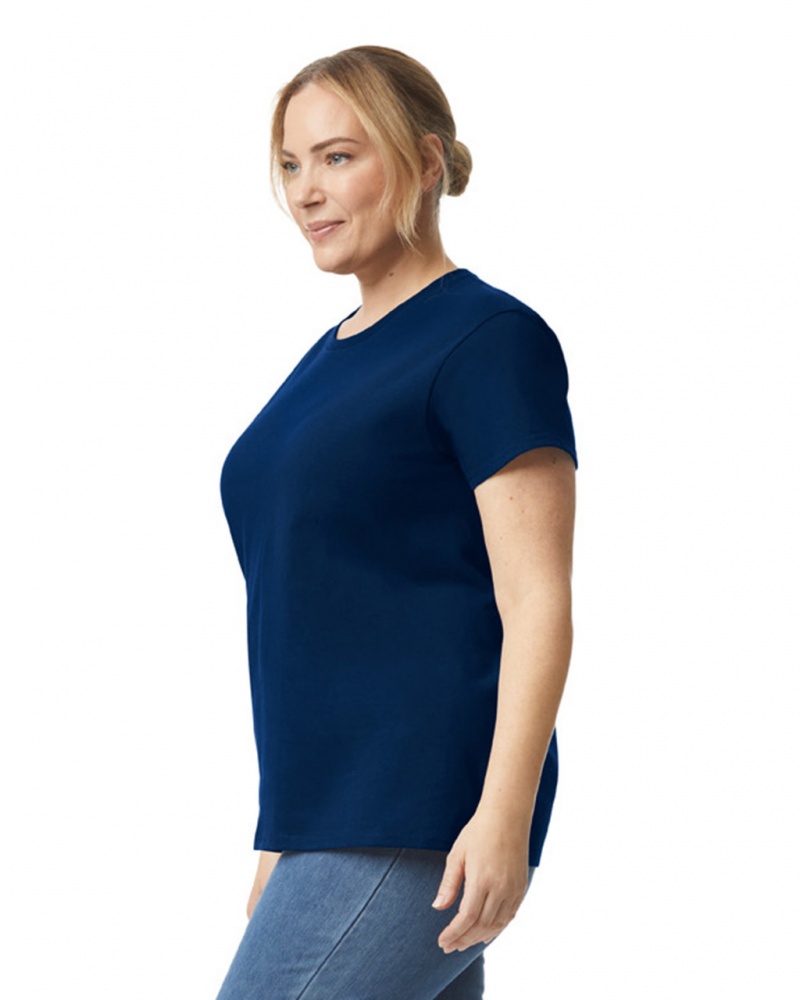 Women's Gildan 2000L T-Shirts Navy | DOEV78903