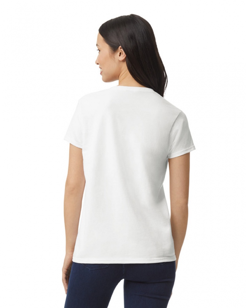 Women's Gildan 2000L T-Shirts White | XSOG10596