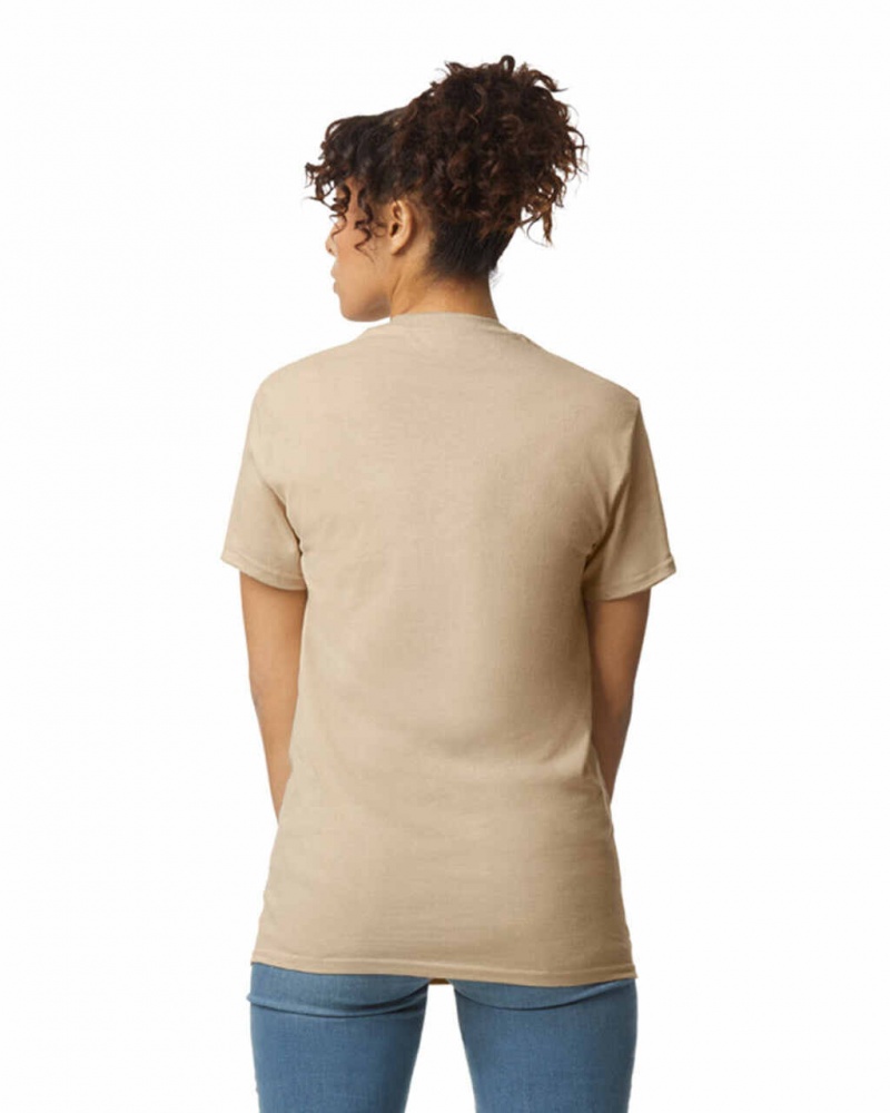 Women's Gildan 2300 with Pocket T-Shirts Sand | RXPN06289