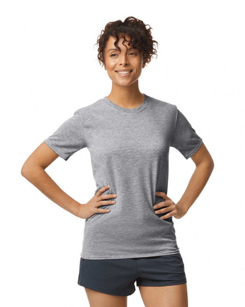 Women's Gildan 42000 T-Shirts Sport Grey | MRHX63419