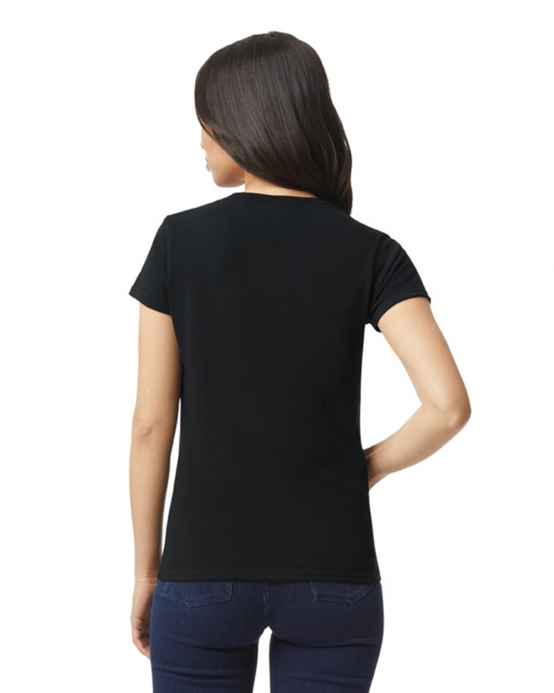 Women's Gildan 5000L T-Shirts Black | OEQS38547