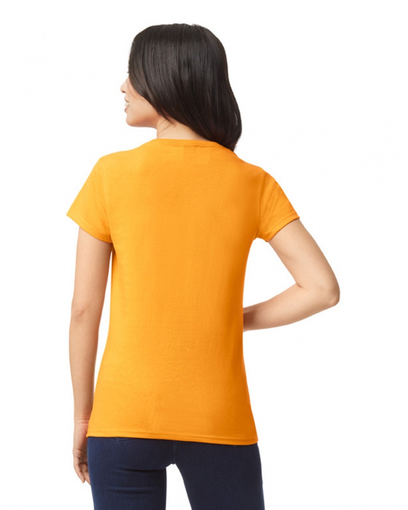 Women's Gildan 5000L T-Shirts Gold | RFDP19267