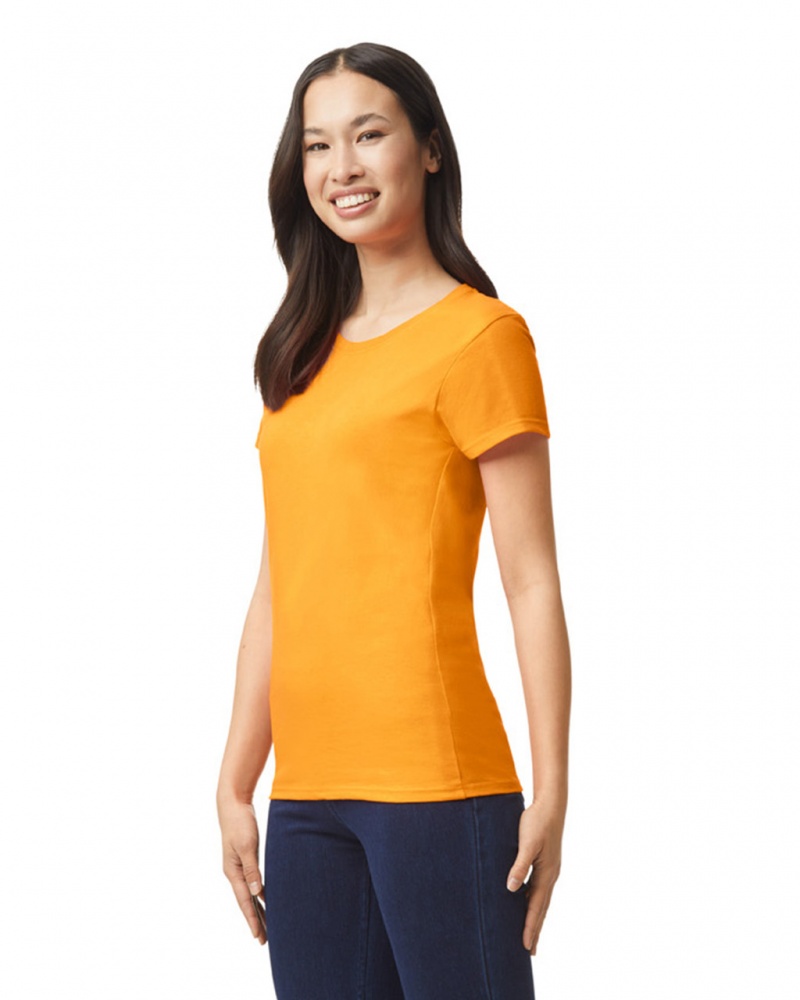 Women's Gildan 5000L T-Shirts Gold | RFDP19267