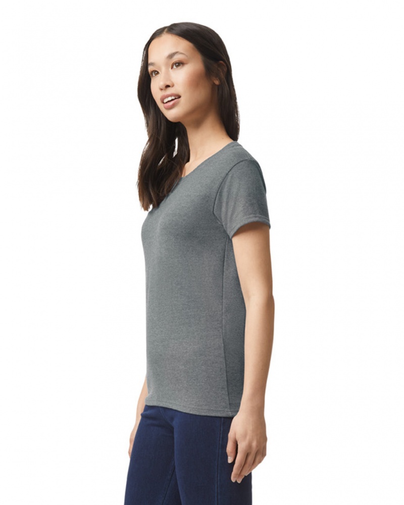 Women's Gildan 5000L T-Shirts Graphite Heather | OMFX48203