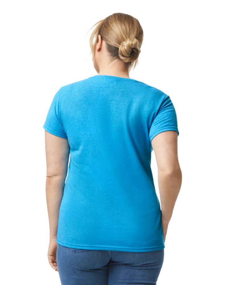 Women's Gildan 5000L T-Shirts Heather Sapphire | VRPC04356