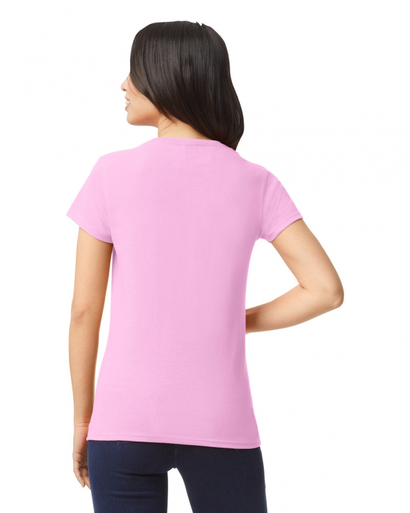 Women's Gildan 5000L T-Shirts Light Pink | EUHN50612