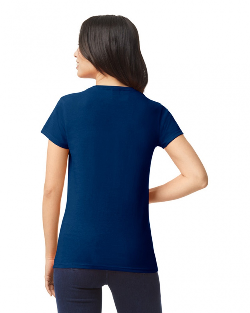 Women's Gildan 5000L T-Shirts Navy | IVGZ52831