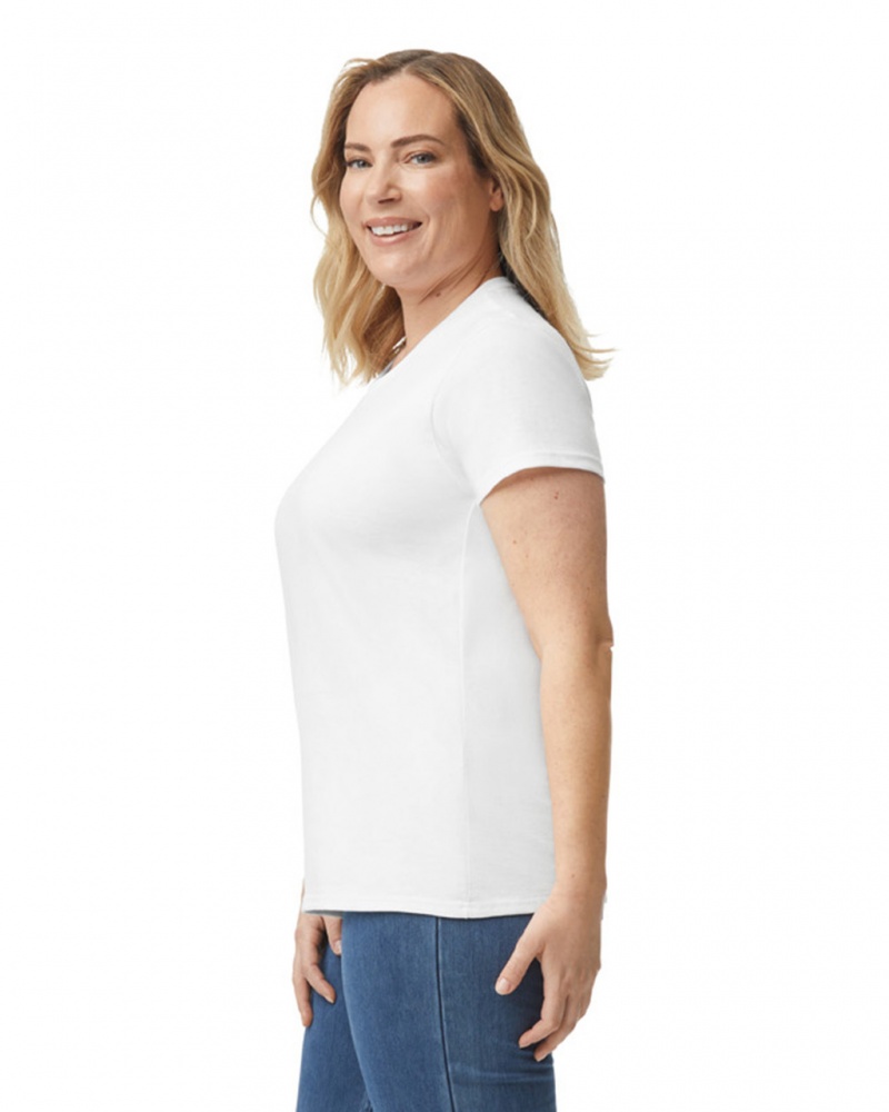 Women's Gildan 5000L T-Shirts White | RMZW20387