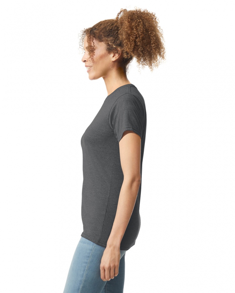 Women's Gildan 64000L T-Shirts Charcoal | AODQ16549