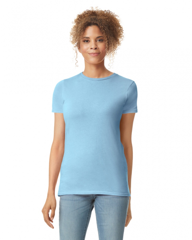 Women\'s Gildan 64000L T-Shirts Light Blue | VJDA14573