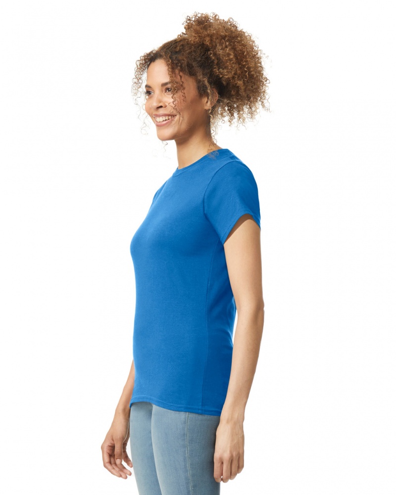 Women's Gildan 64000L T-Shirts Royal | KNOC86097