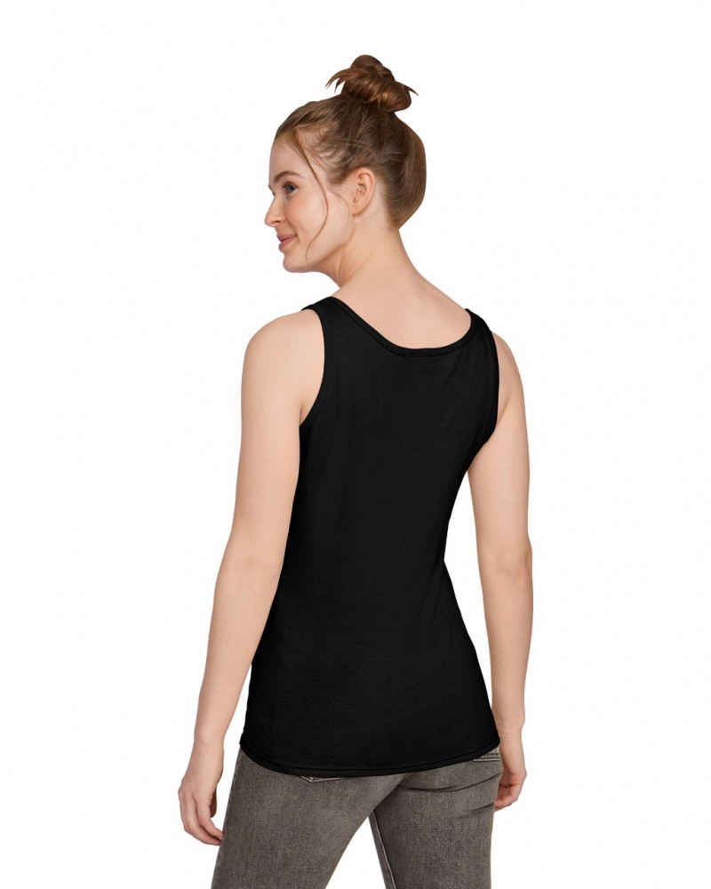 Women's Gildan 64200L Tank Black | OATZ30416