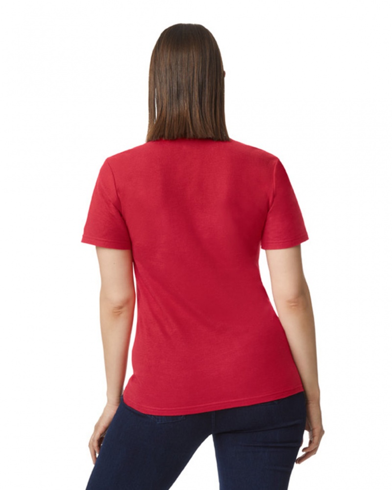 Women's Gildan 64800L Pique Polo Cherry Red | ICVW43726