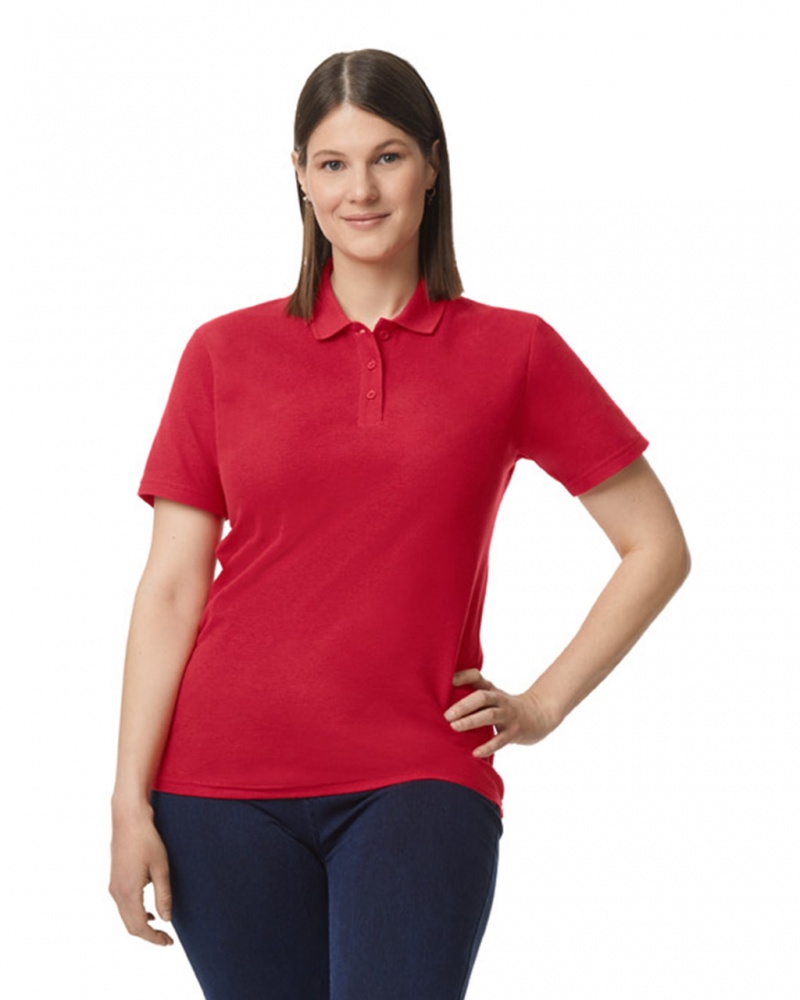 Women\'s Gildan 64800L Pique Polo Cherry Red | ICVW43726