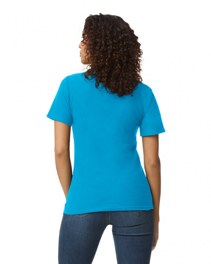 Women's Gildan 64800L Pique Polo Sapphire | ZQPR49836