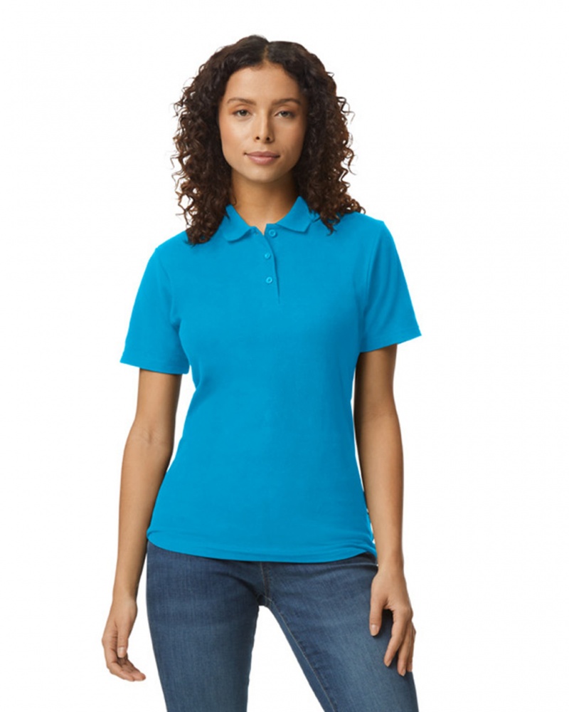 Women\'s Gildan 64800L Pique Polo Sapphire | ZQPR49836