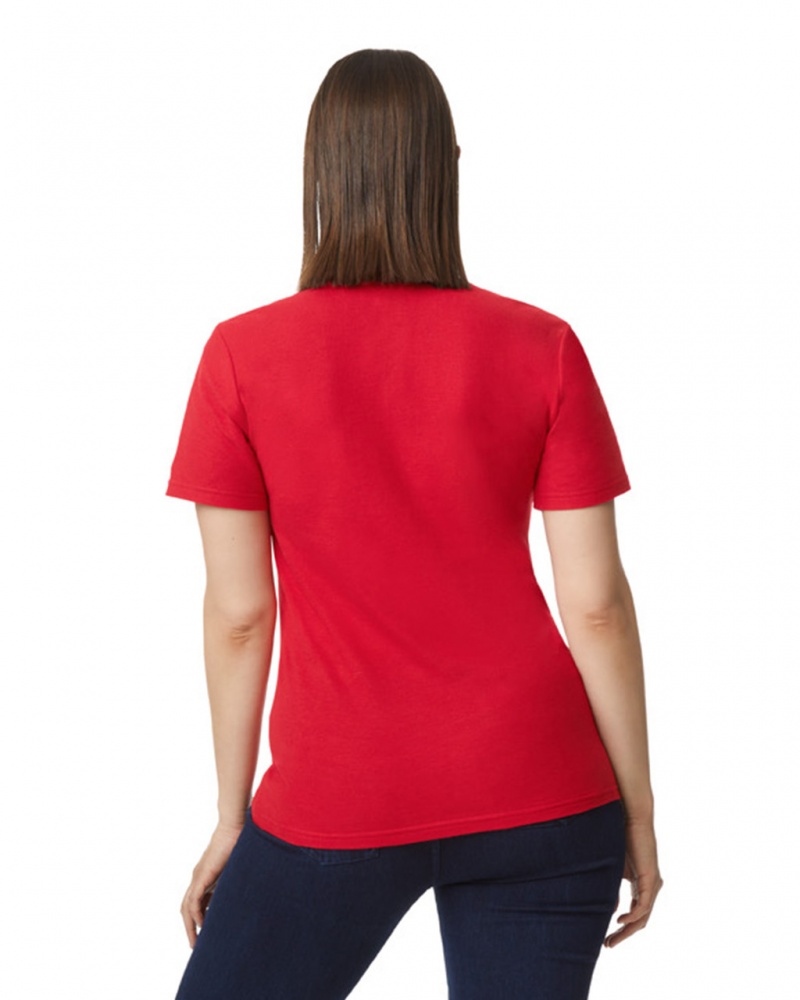 Women's Gildan 64800L Pique Polo Red | LQGU32049