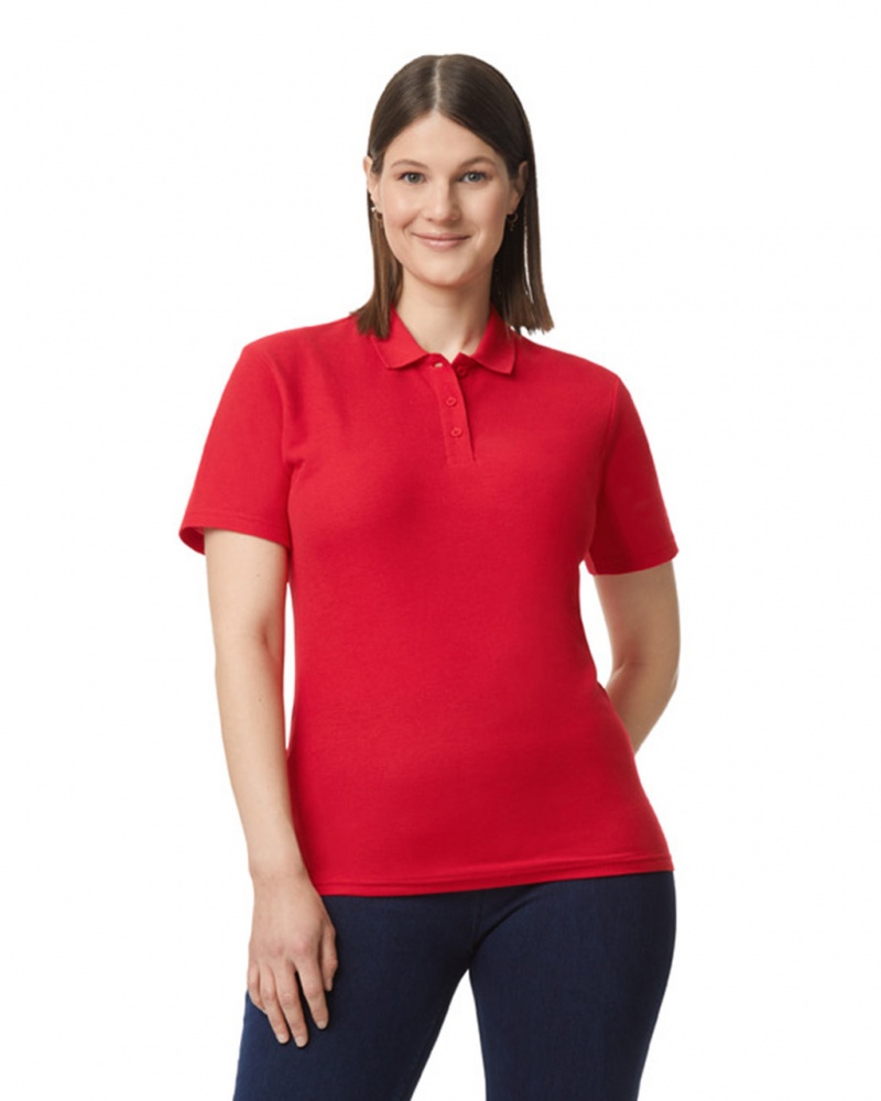 Women\'s Gildan 64800L Pique Polo Red | LQGU32049