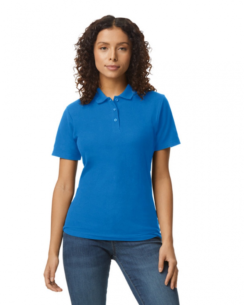 Women\'s Gildan 64800L Pique Polo Royal | EDMV03127