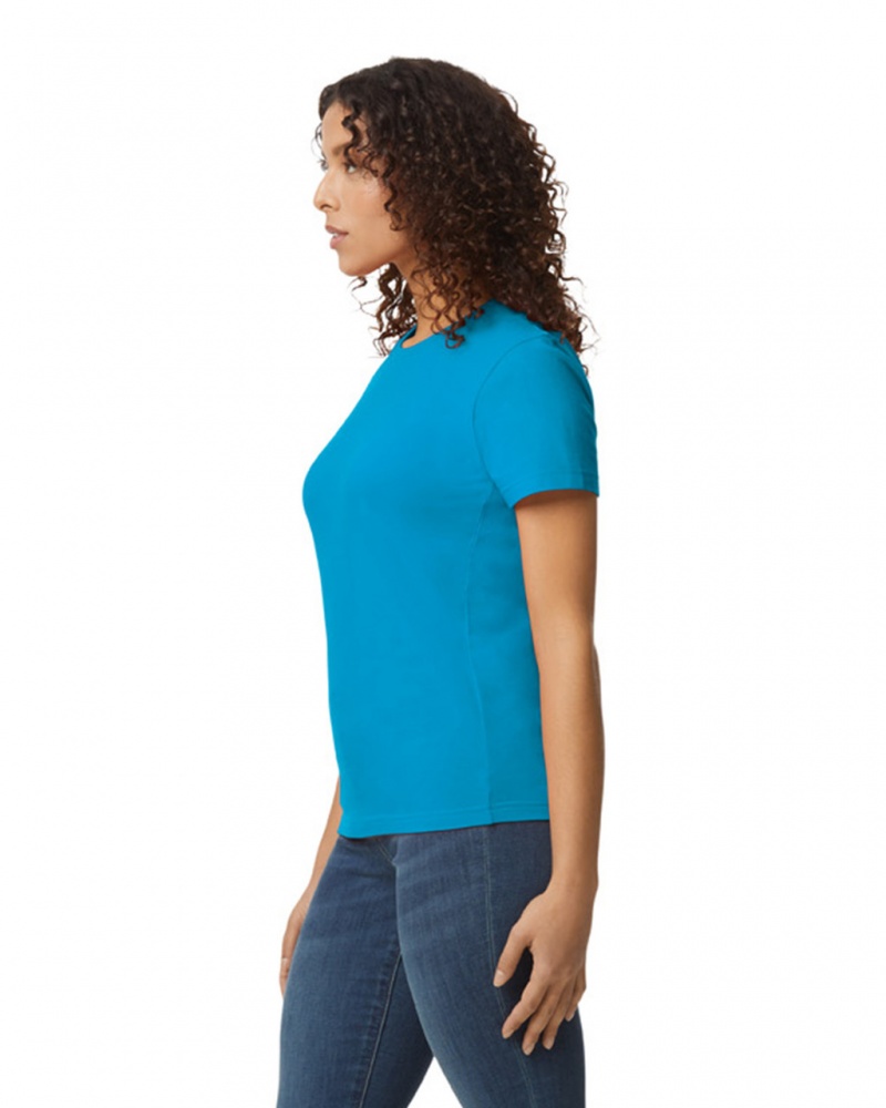 Women's Gildan 65000L Midweight T-Shirts Sapphire | JPGL96713