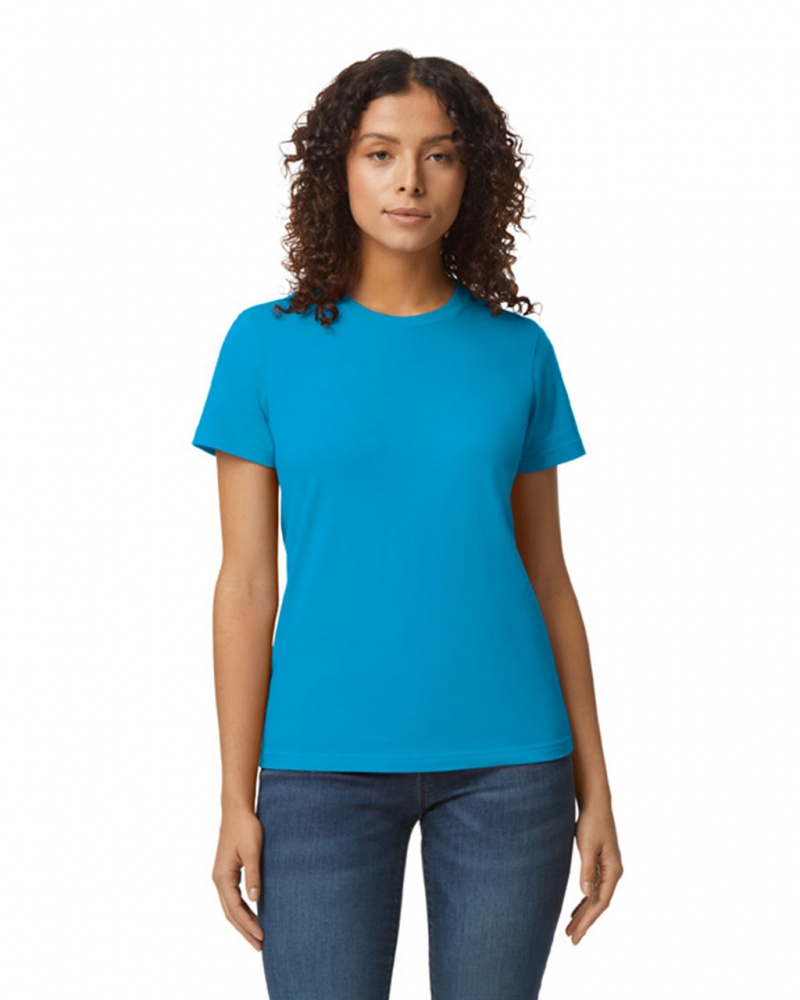 Women\'s Gildan 65000L Midweight T-Shirts Sapphire | JPGL96713