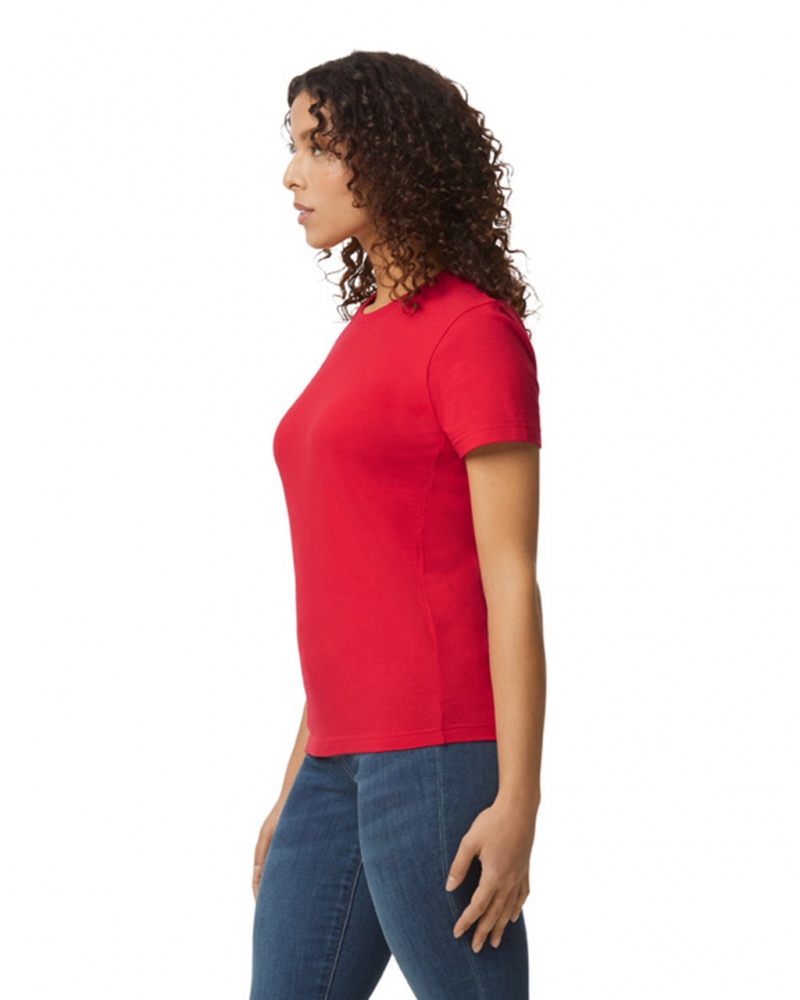 Women's Gildan 65000L Midweight T-Shirts Red | IHEA58241