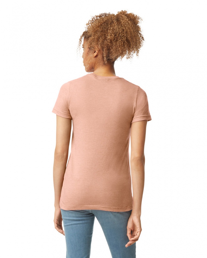 Women's Gildan 67000L CVC T-Shirts Dusty Rose | YRQZ54923