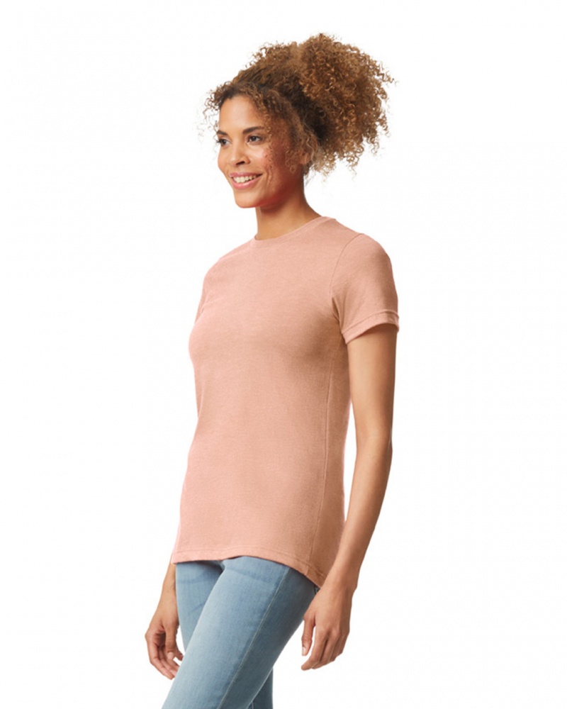 Women's Gildan 67000L CVC T-Shirts Dusty Rose | YRQZ54923