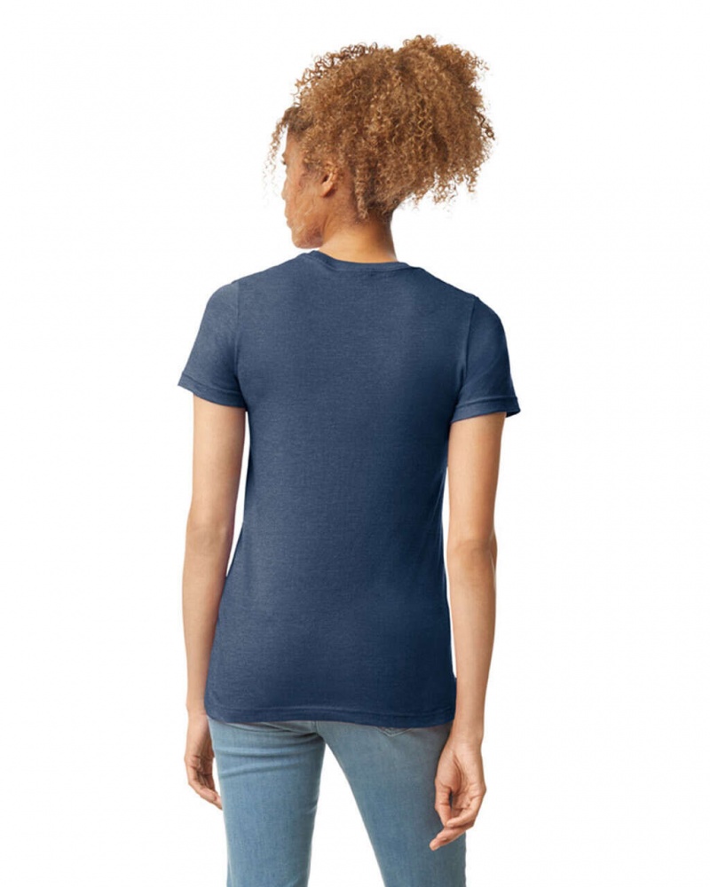 Women's Gildan 67000L CVC T-Shirts Navy Mist | NWCJ81476