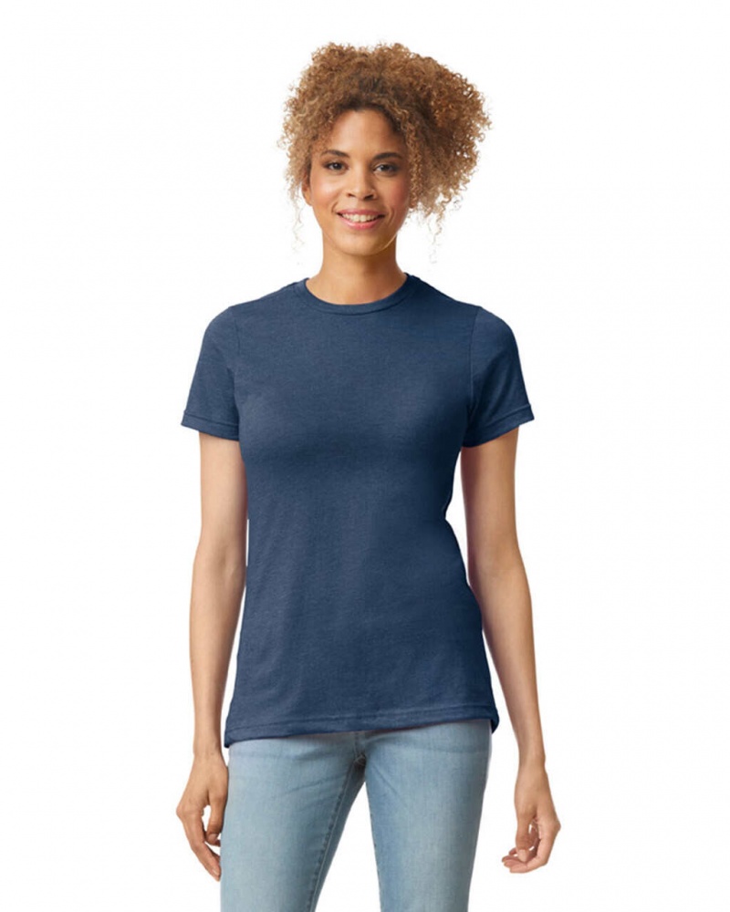 Women\'s Gildan 67000L CVC T-Shirts Navy Mist | NWCJ81476