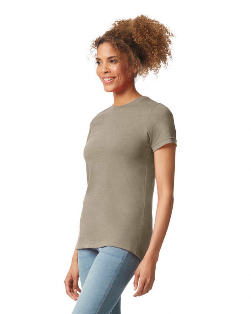 Women's Gildan 67000L CVC T-Shirts Slate | RLBY20197