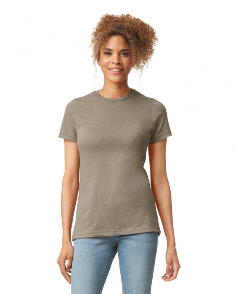 Women\'s Gildan 67000L CVC T-Shirts Slate | RLBY20197