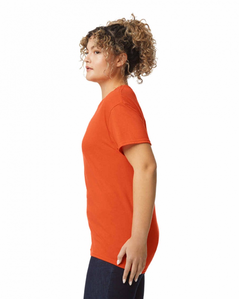 Women's Gildan 8000 T-Shirts Orange | MTGK10758