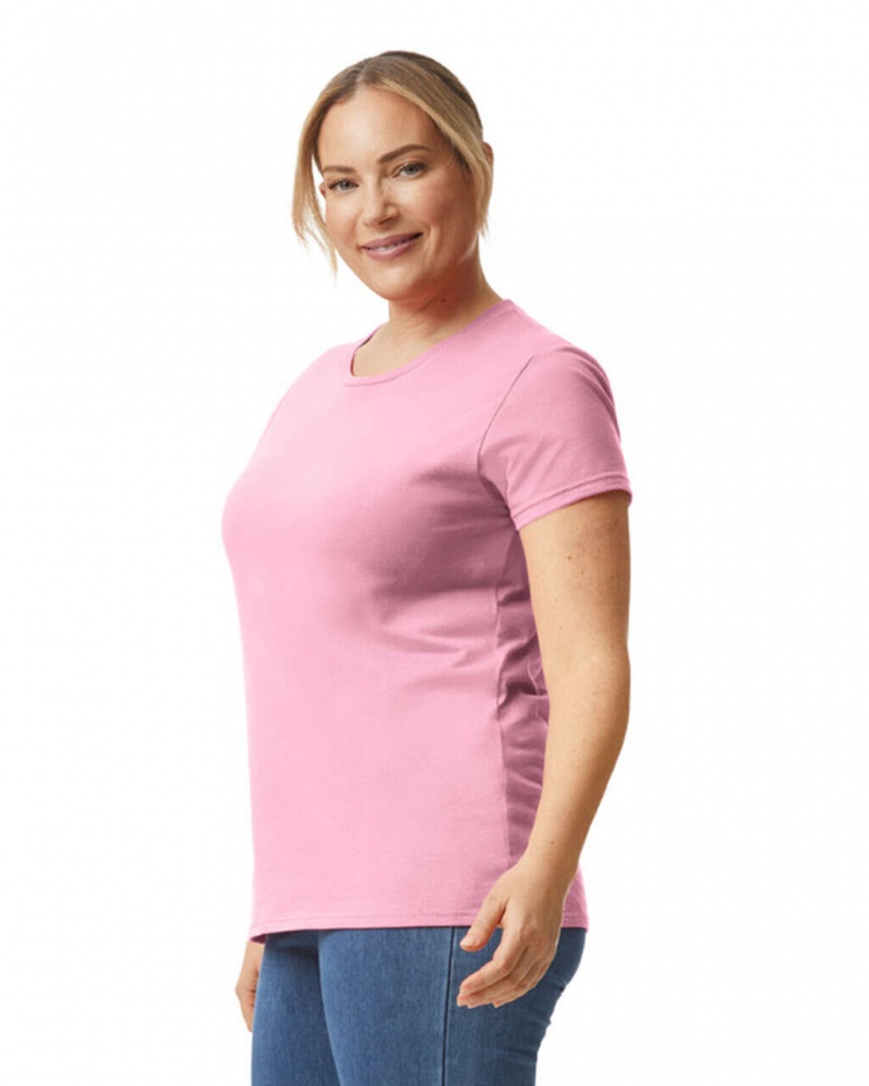 Women's Gildan 880 T-Shirts Charity Pink | HCTN60472