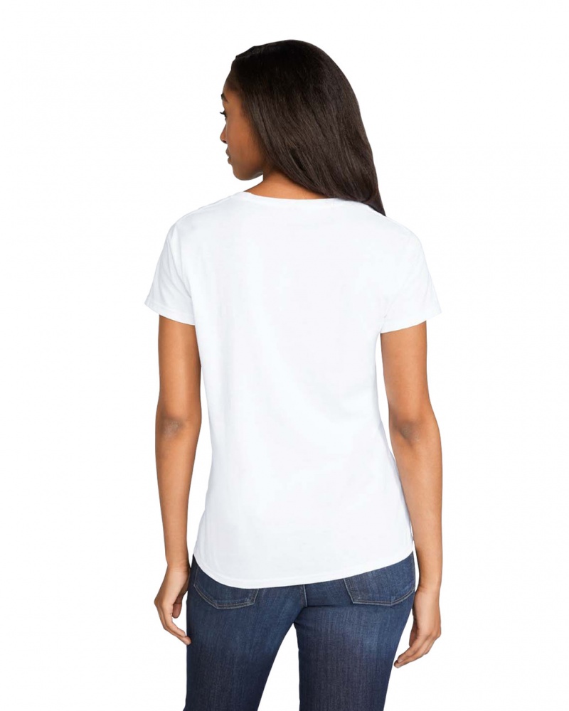 Women's Gildan 880 T-Shirts White | NLTV32176